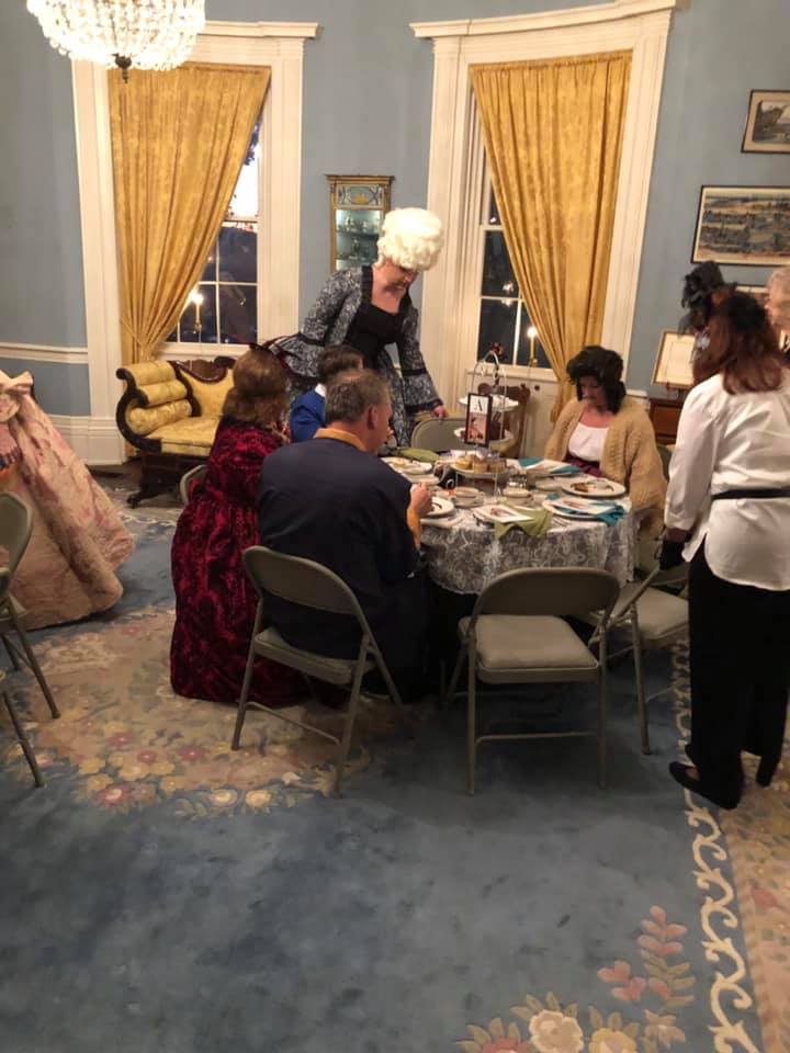 2019 Victorian Halloween Party at the Georgian - people sitting around a table