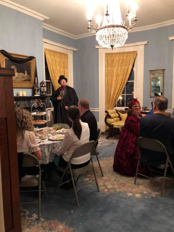 2019 Victorian Halloween Party at the Georgian - men and women sitting at tables