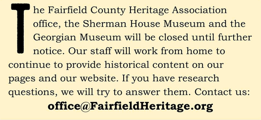 Fairfield County Heritage Association Closed to Public