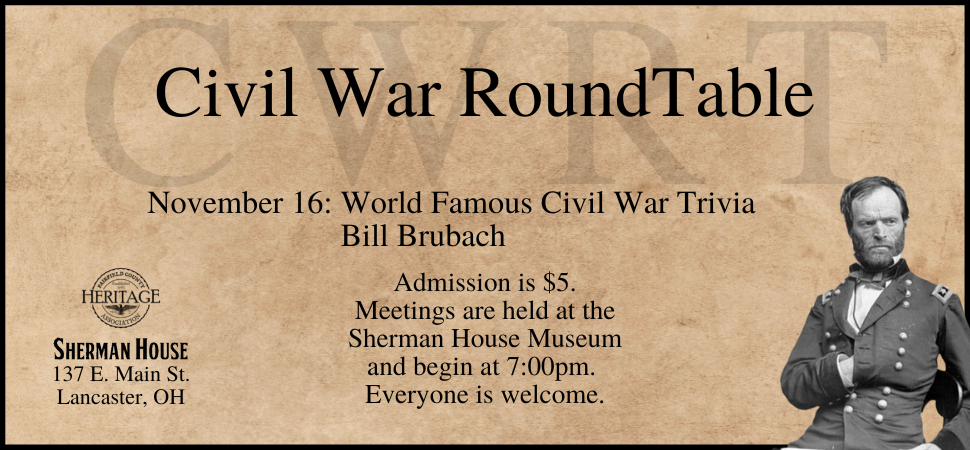 Civil War RoundTable: "World Famous Civil War Trivia Contest" World Famous Civil War Trivia Contest ad